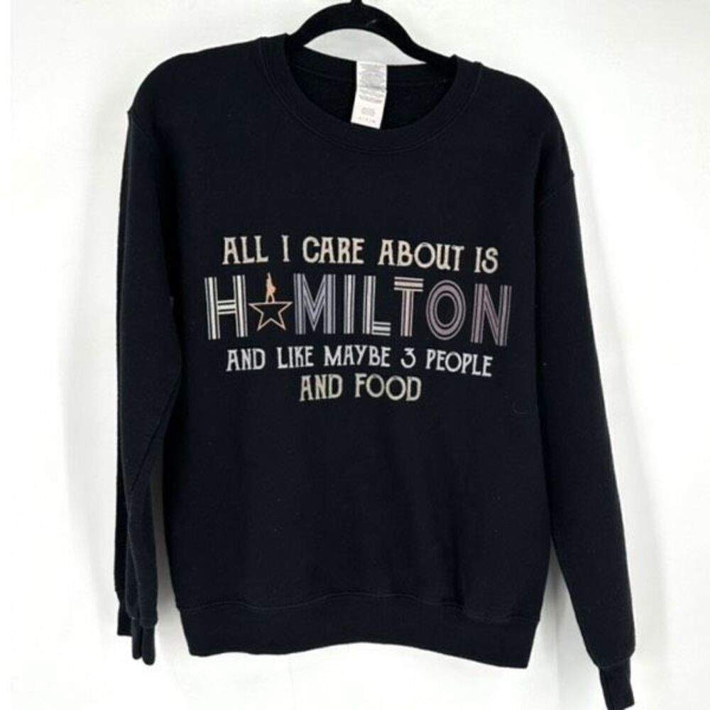 Gildan Women's Hamilton Fleece Long Sleeve Pull Over Sweatshirt Black Size Small